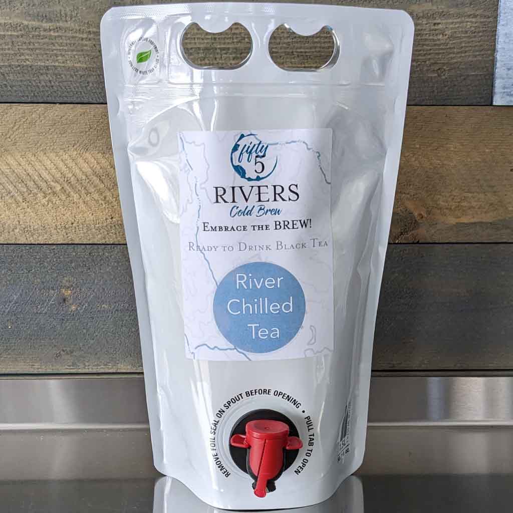 River Chilled Black Tea (unsweetened black tea) in a 1.5L pouch.